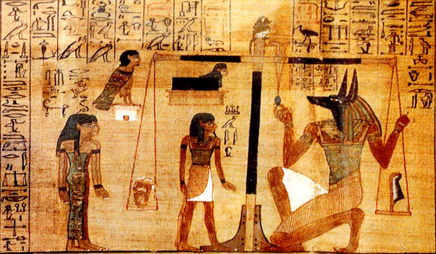 Cérémonie de la "pesée du cœur"  en Egypte Antique