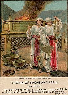 Nadav et Avihou brûle un "feu étranger" (Carte biblique)