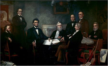 Francis Bicknell Carpenter Première lecture de la Proclamation d'émancipation du président Lincoln (tableau ( 1864)